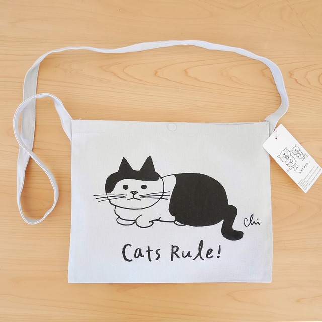 サコッシュ[前髪猫] ライトグレー