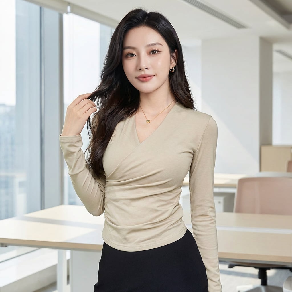 ソフトラインカシュクールトップス A1164