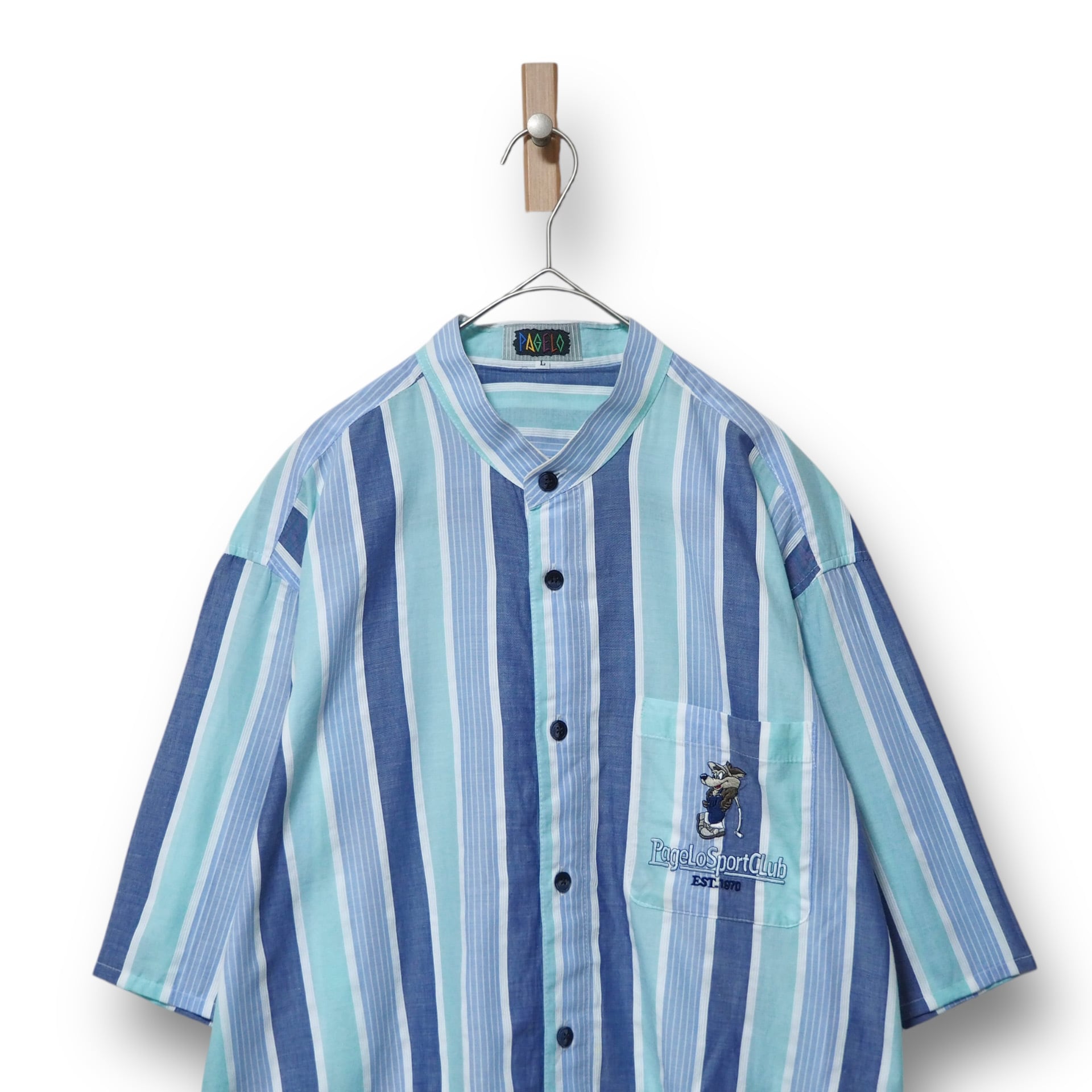 【VINTAGE】半袖バンドカラーシャツ