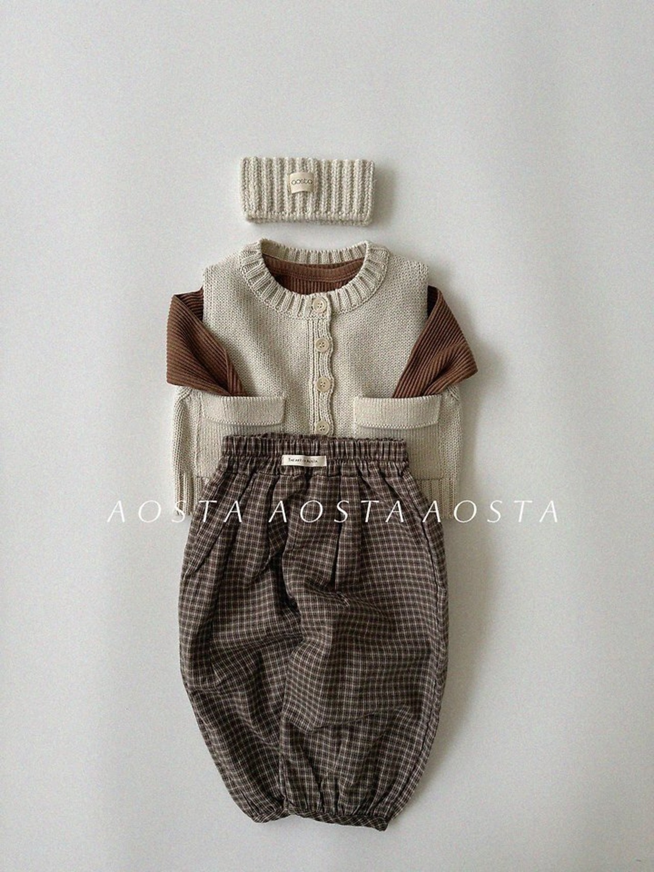 【取寄】Aosta  ニットクッキーベスト｜秋服｜韓国子供服｜26/AT