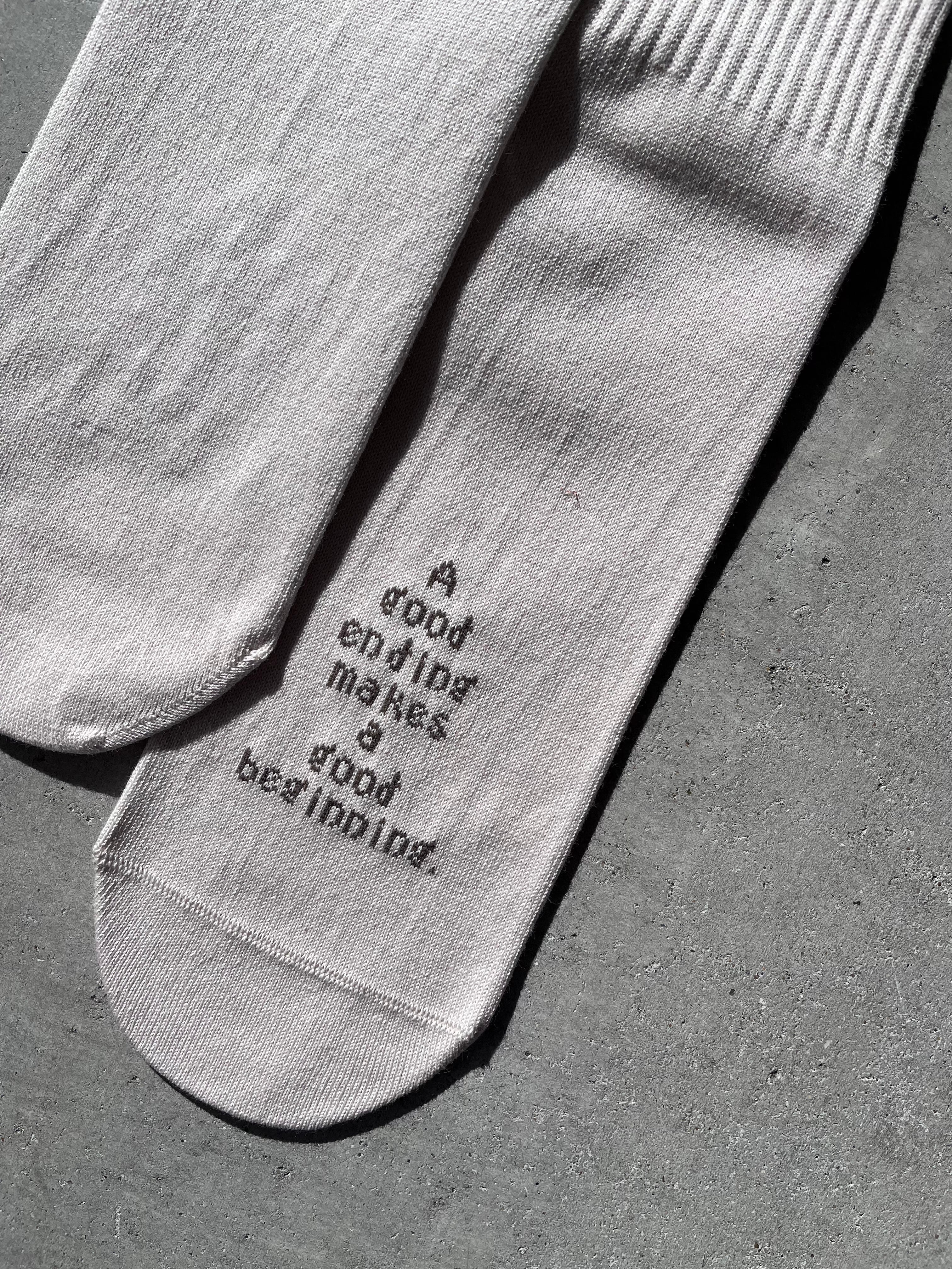 〆 / 【Free size】good ending socks / milk tea ・black