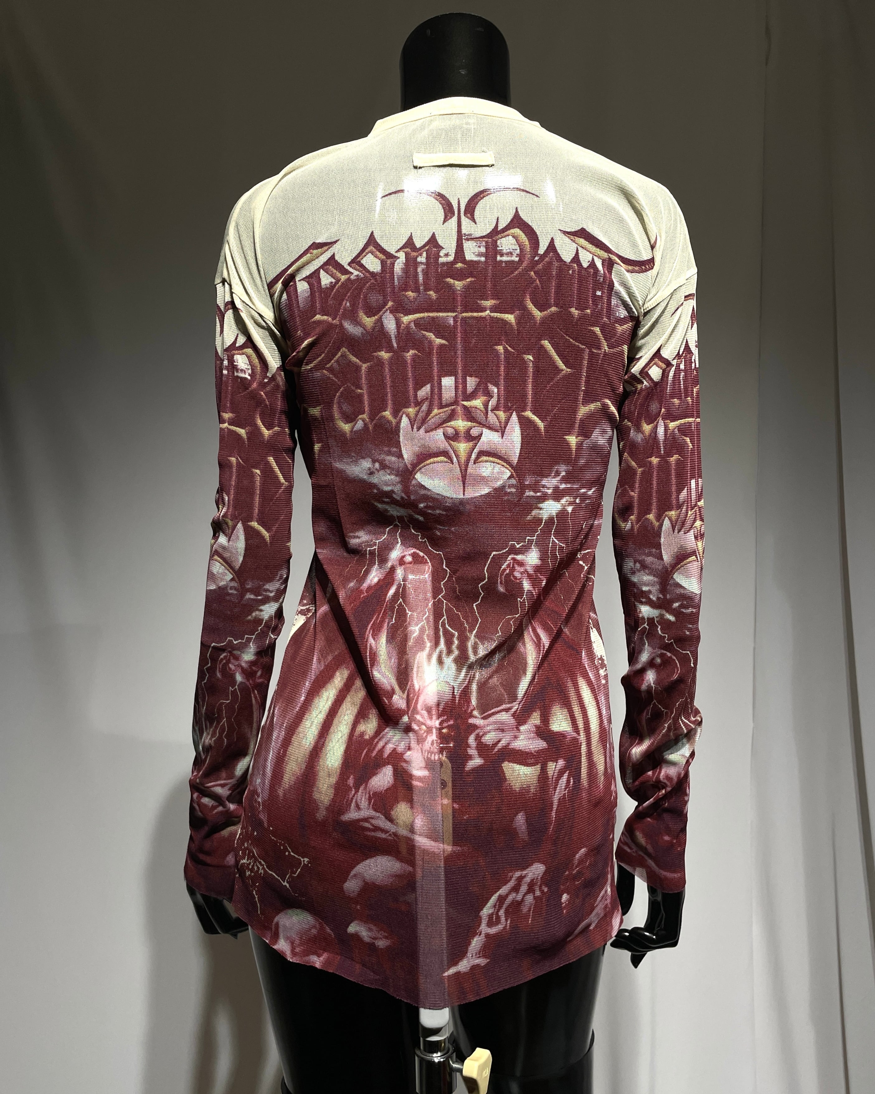 SS2001 Jean Paul Gaultier - Satan Tattoo Mesh Cardigan