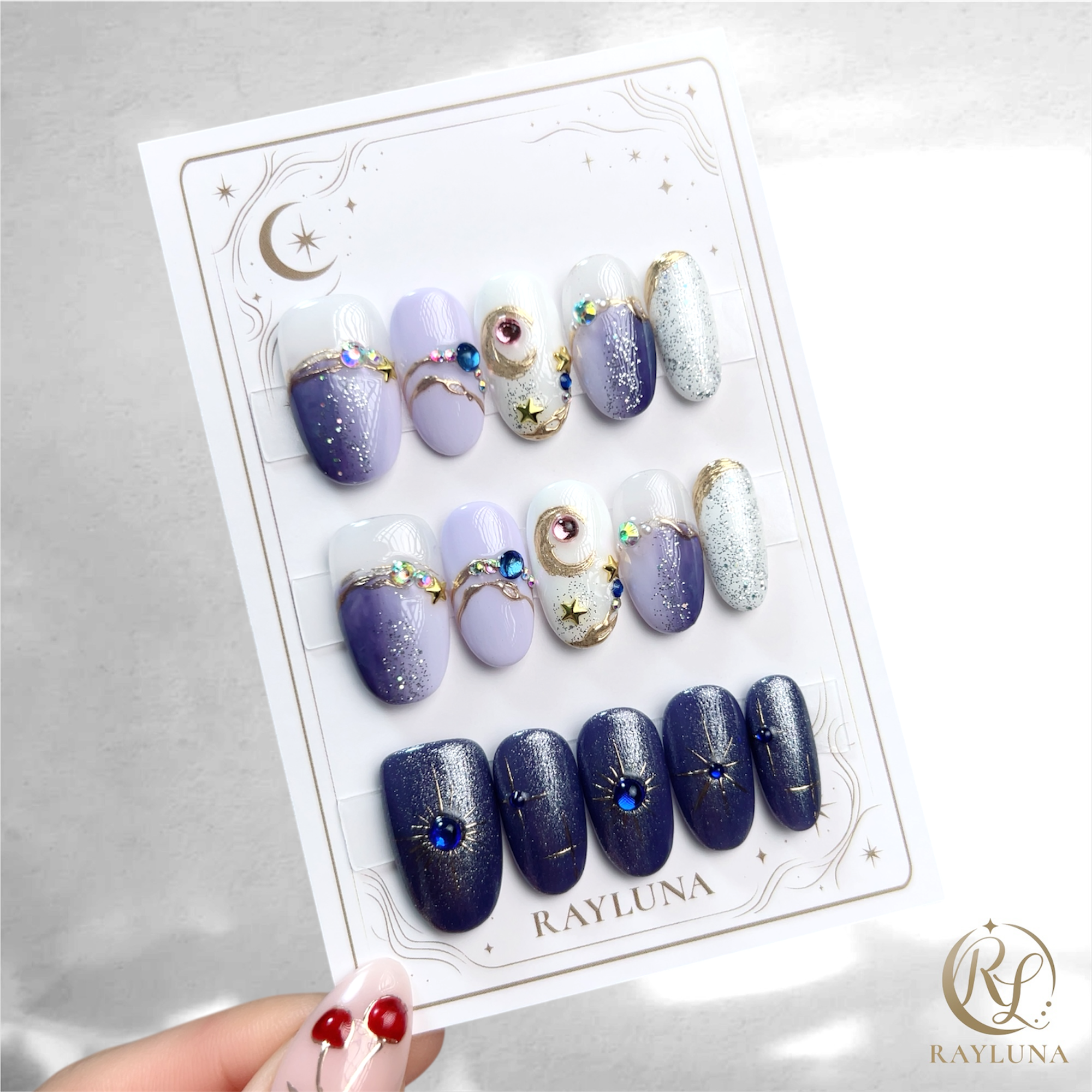 【#997】繰返し使える15枚セット【プレミアム】ネイルチップ/ミディアム オーバル/XY557