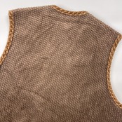 ANGELO GARBASUS アンジェロ ガルバス キャラ刺繍 デザイン ベスト サイズ L /メンズ/コーデュロイ切替/ブラウン系/日本製