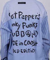 【ATELIER LINE】マルチストライプペイントオーバーサイズシャツ　CQ-48076H