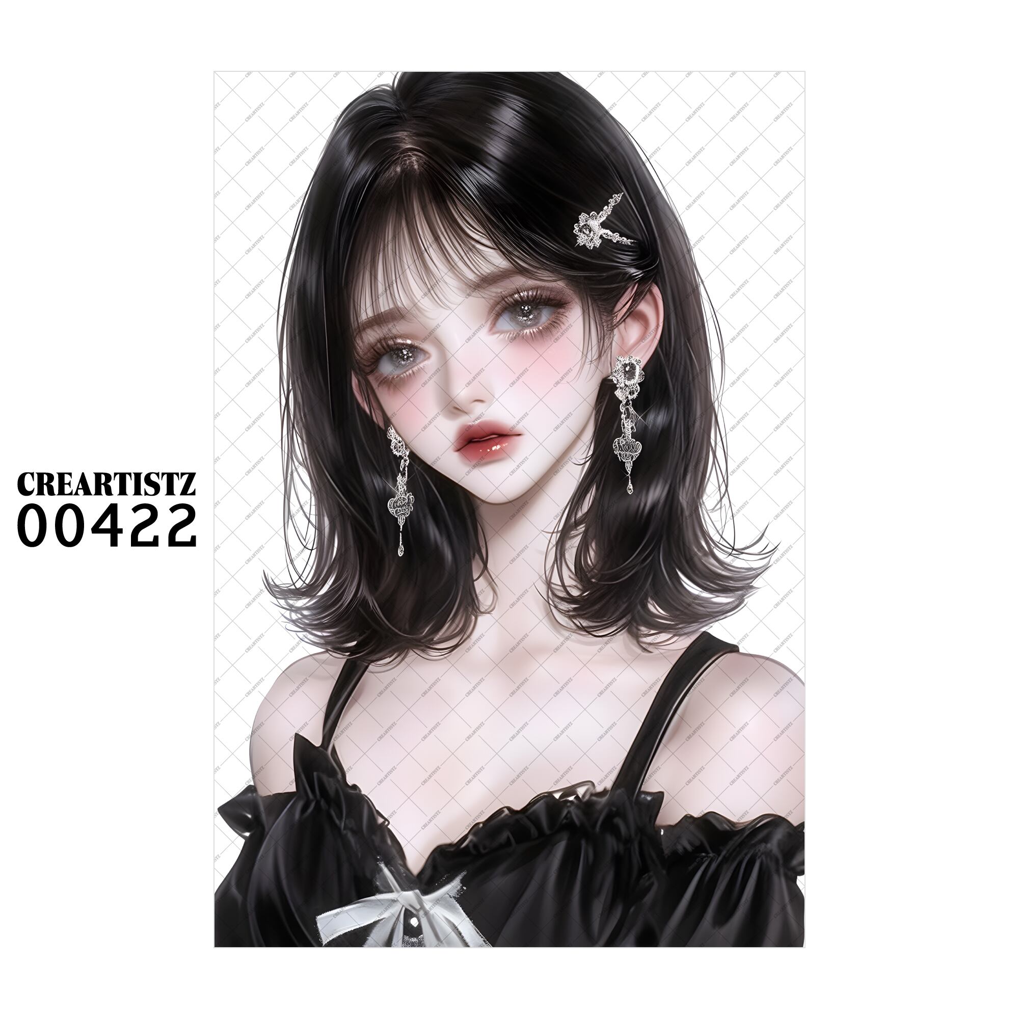 00422 ガール キュート オリジナル ペーパー/ステッカー 4枚セット CREARTISTZ