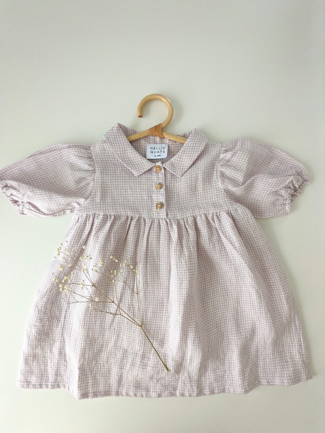 5-6y Duck,Duck, Goose Dress - Lavender Check Linen / Nellie Quats