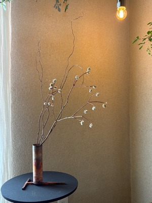156 銅製の花器・枝ものセット