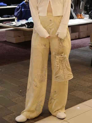 【25SS】Mame Kurogouchi マメ クロゴウチ / Marble Print Silk Trousers / パンツ