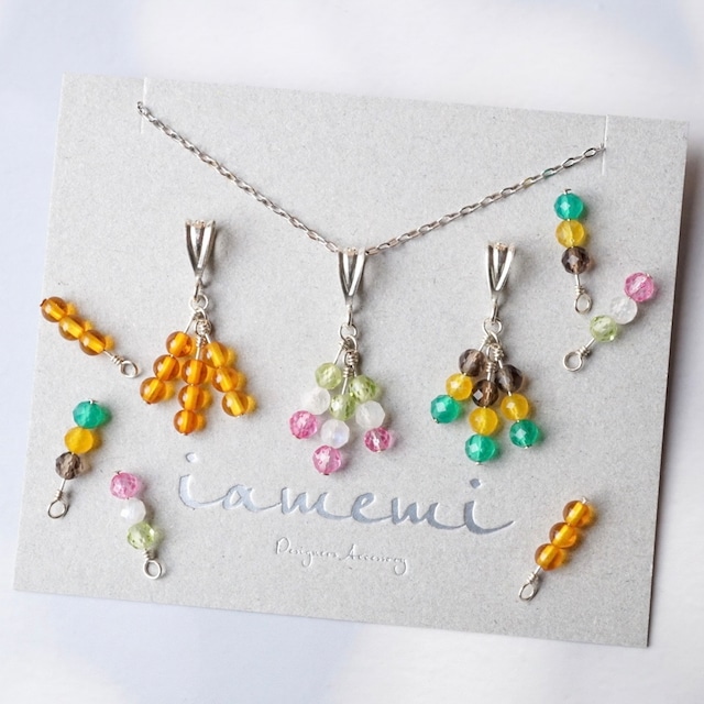 「小さな和菓子」みたらし団子 三色団子 坊っちゃん団子 ネックレス 天然石 誕生石 ミニチュア 着物 silver925