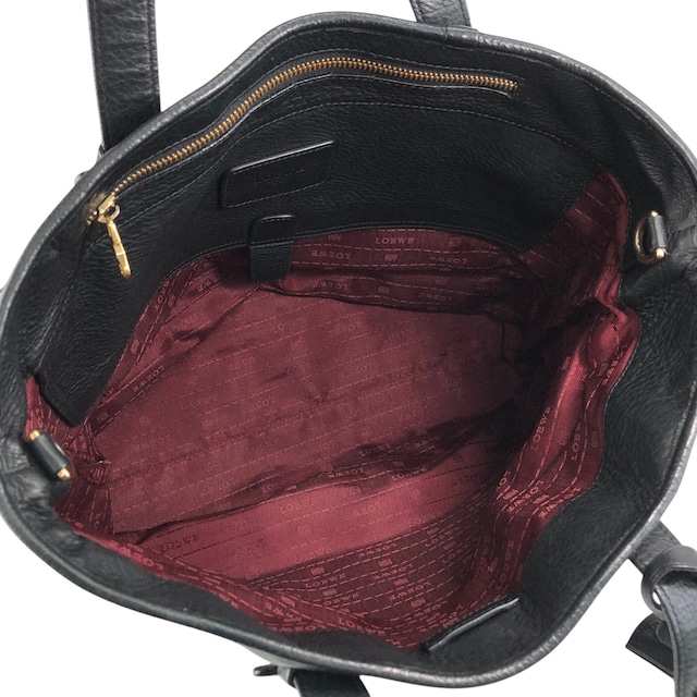 LOEWE ロエベ ハンドバッグ ブラック レザー 2way vintage ヴィンテージ オールド m3sbja