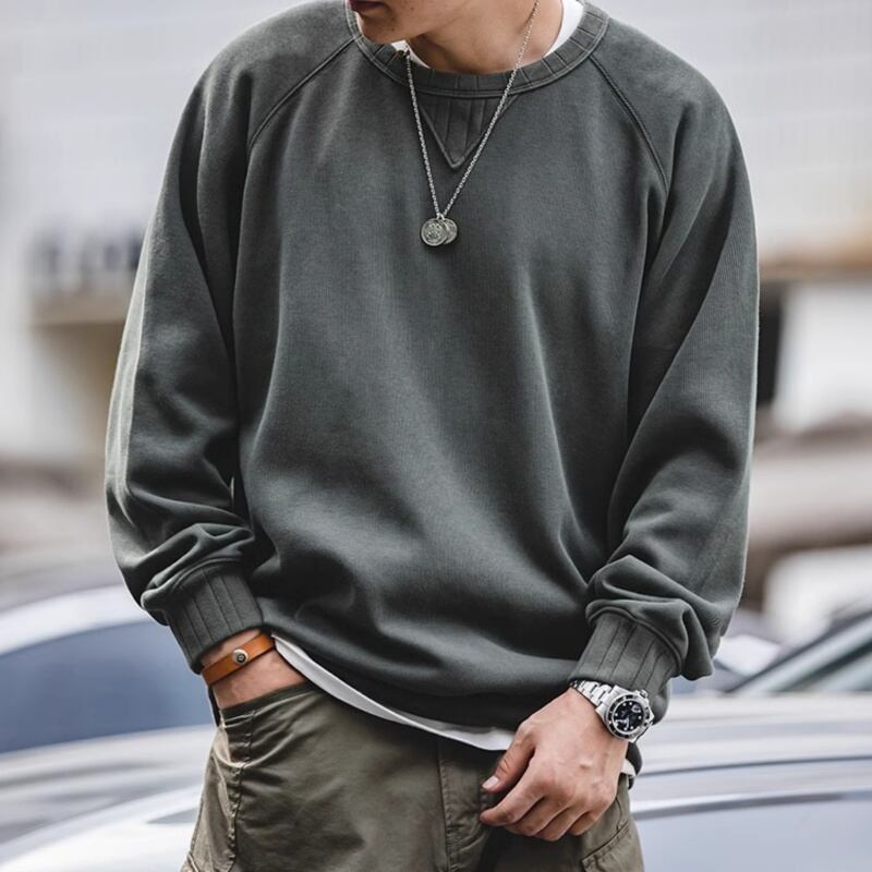 ルーズフィットラウンドネックカジュアルセーター A18138