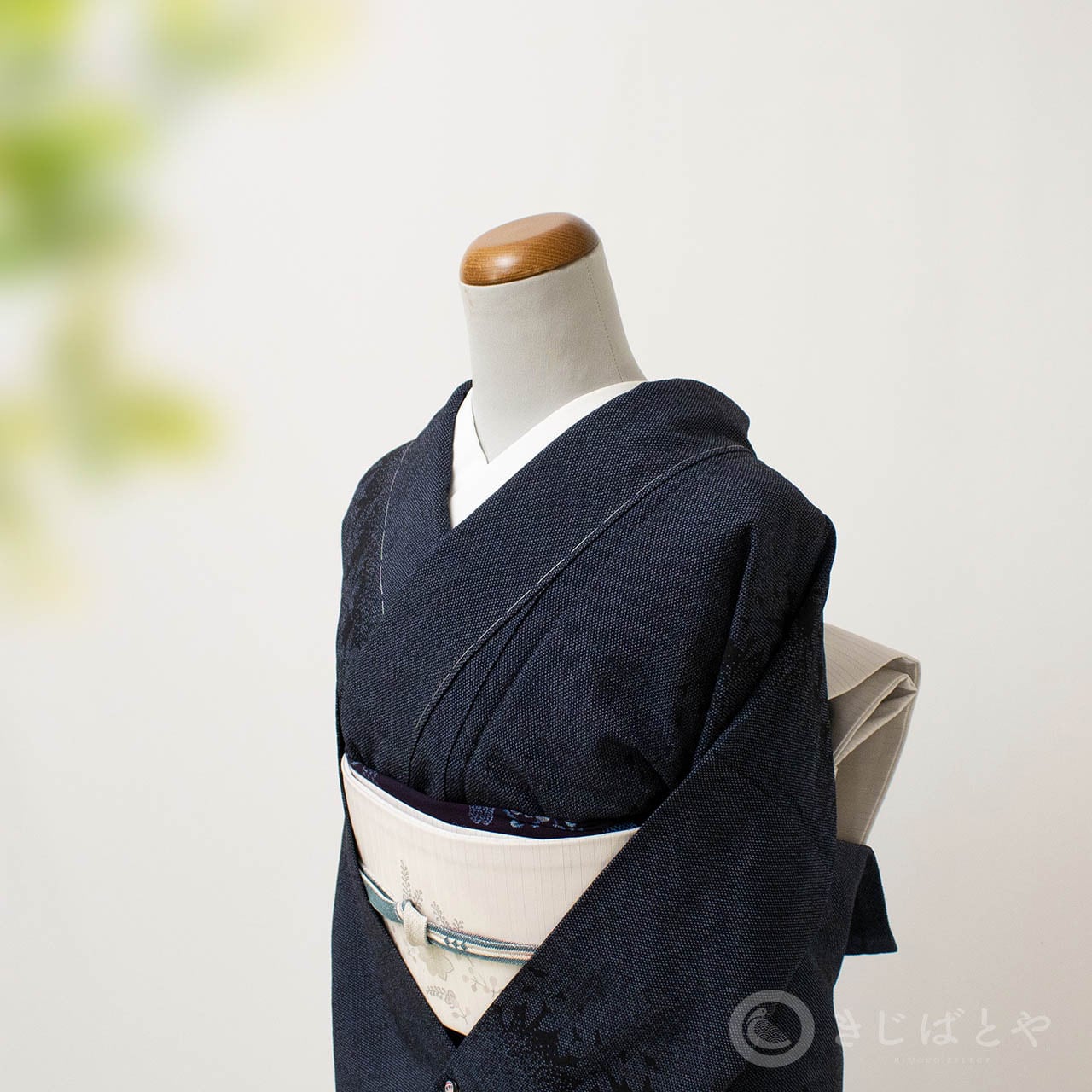 塩沢紬 濃藍の単衣 | きじばとや
