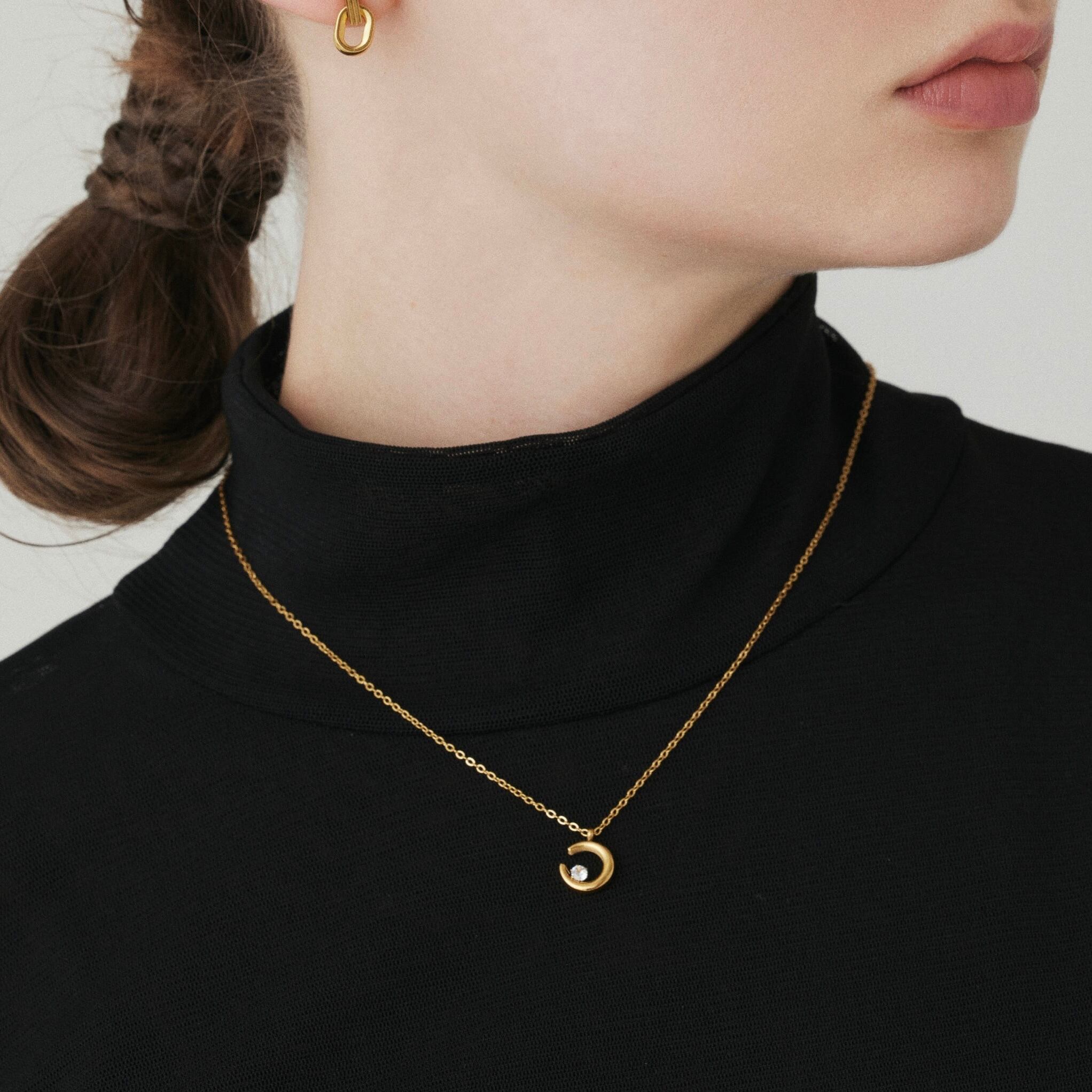 ムーン ジルコニア ネックレス MN183 | emu