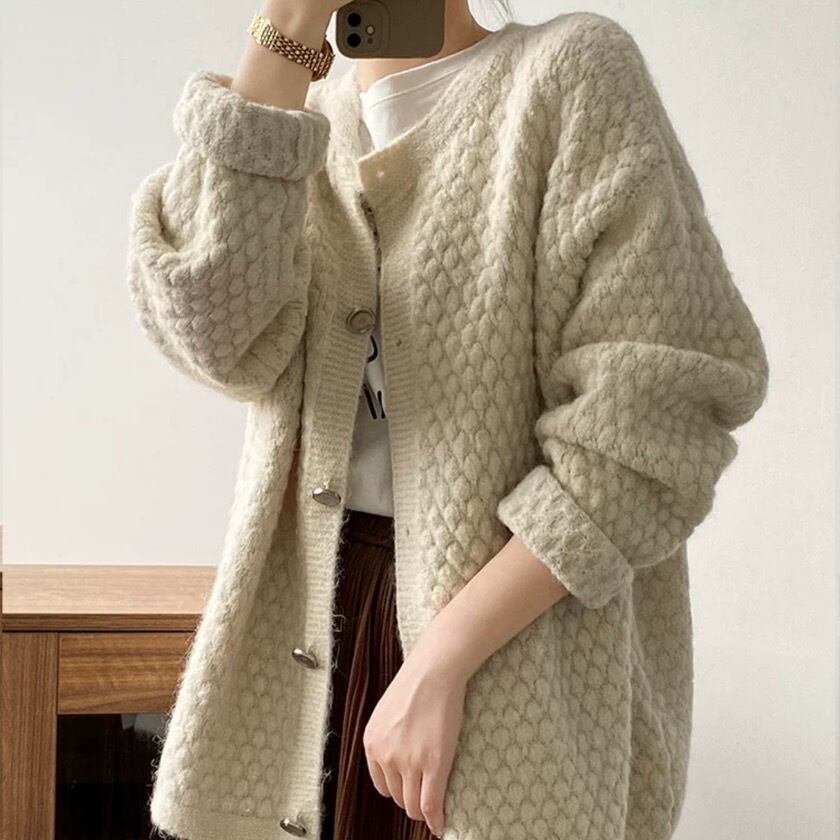 loose-fitting knit cardigan m0188
