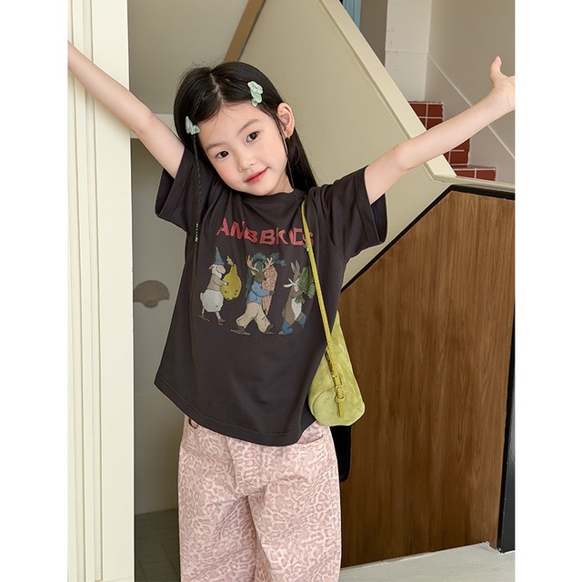 【KID】アニマルグラフィックコットン半袖Tシャツ - 13