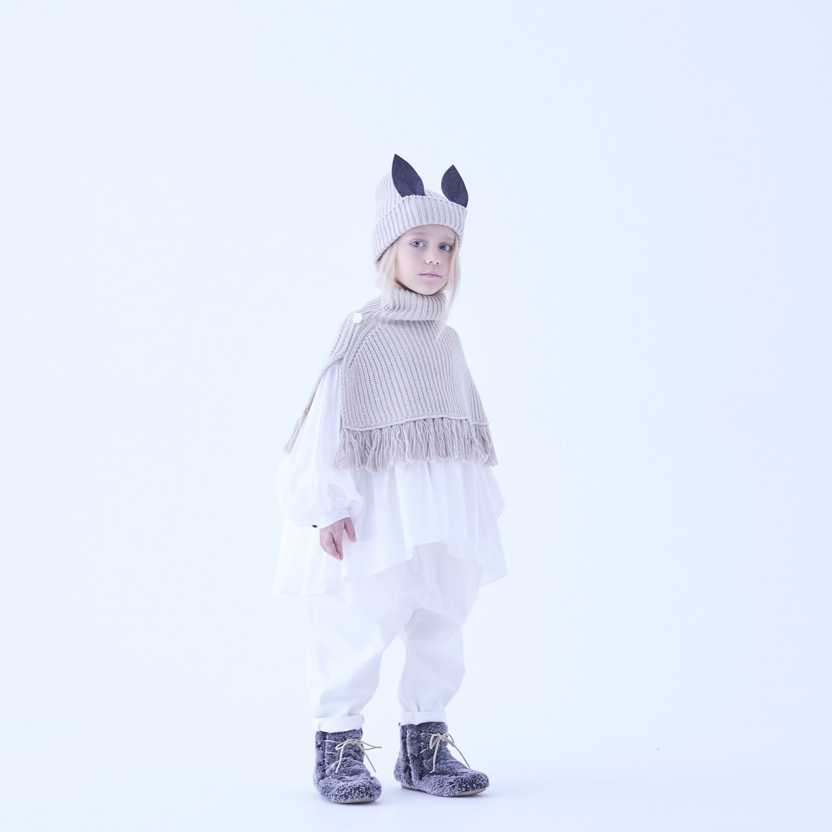 【25AW】eLfinFolk(エルフィンフォルク)Beast Beanie Ⅱ byCA4LA ivory(S/M)帽子 ニット帽 うさ耳 アイボリー