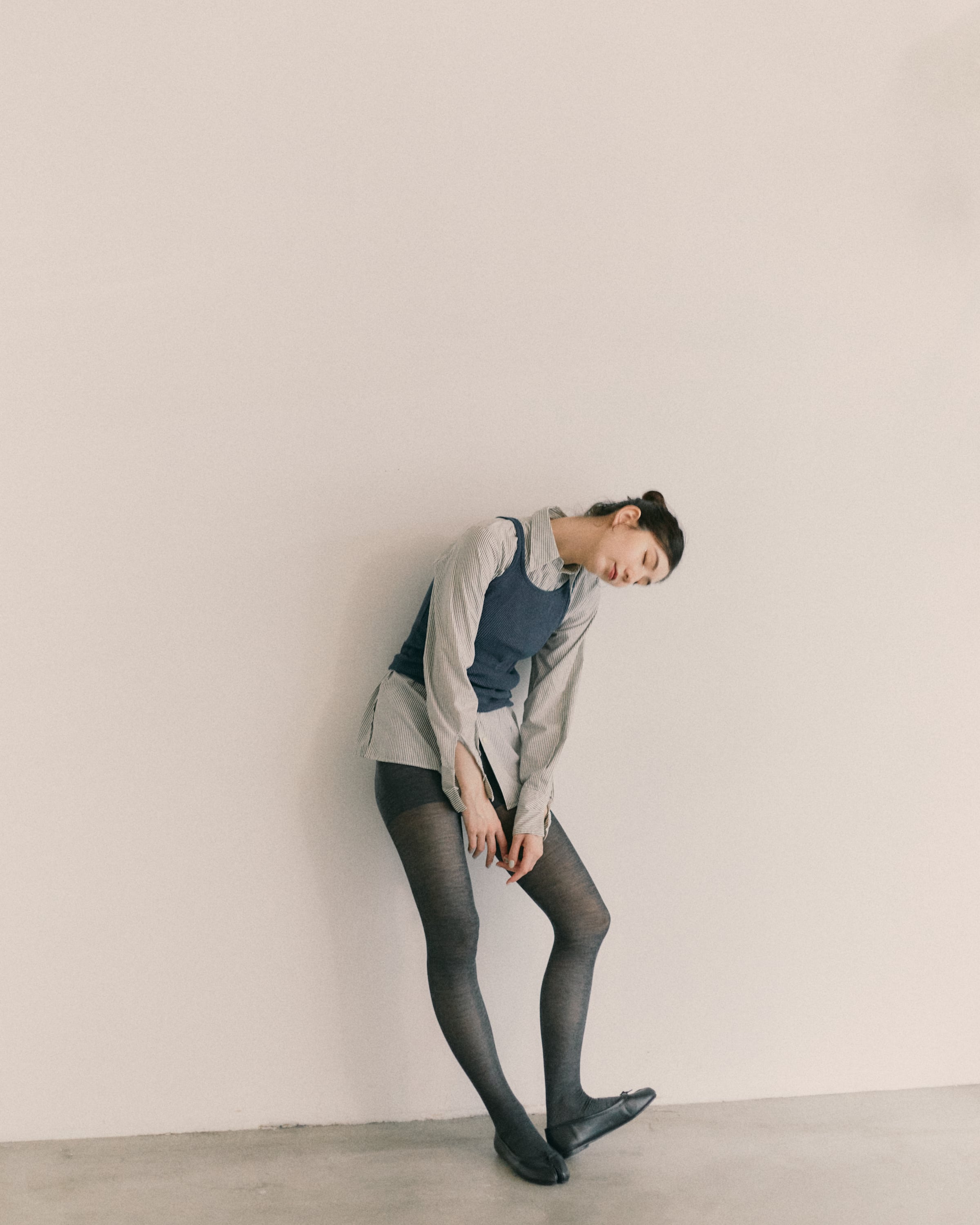 Ultra fine merinowool tights col.Medium gray