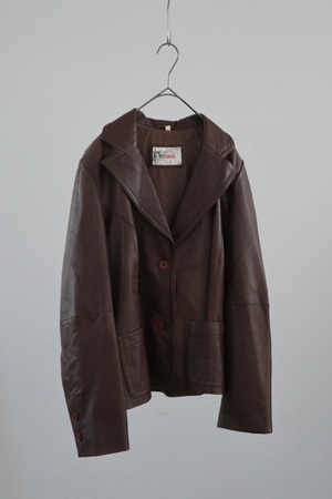 Euro brown leather tailored jacket