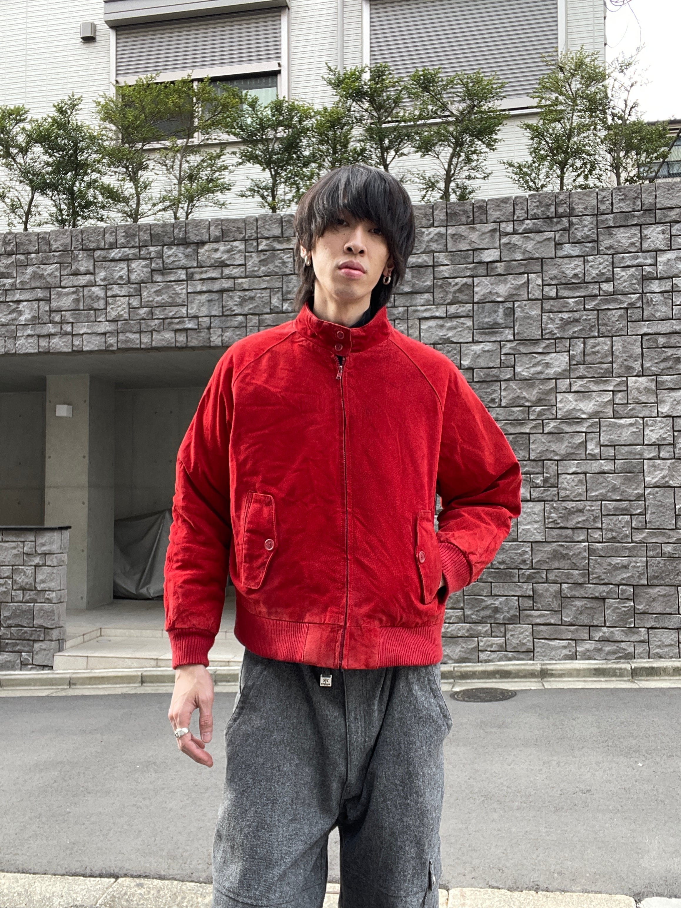 Old ROCK CREEK Red Suede Leather Jacket | HENAMA ONLINE STORE