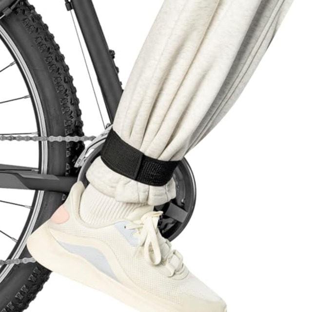 [badbowl] 裾止めバンド ズボン裾止めバンド アンクルバンド ゴムバンド マジックテープ 裾バンド 足首 バンド 自転車 裾バンド 伸縮性 サイズ調整 巻き込み?汚れ防止 2本入 ブラック (Black Black)