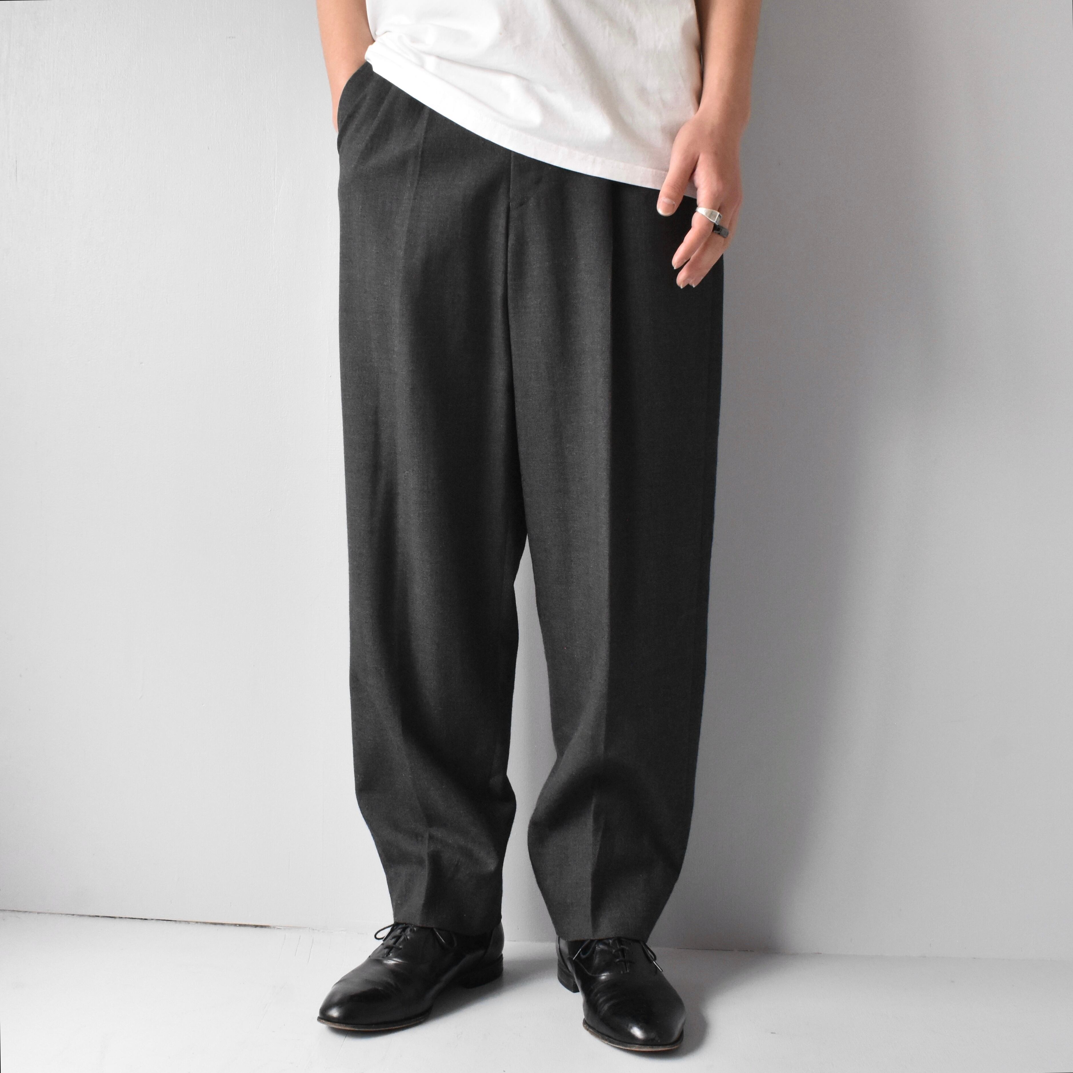 Christian Dior” 90's~ Double Tucks Design Wide Trousers | FINCH