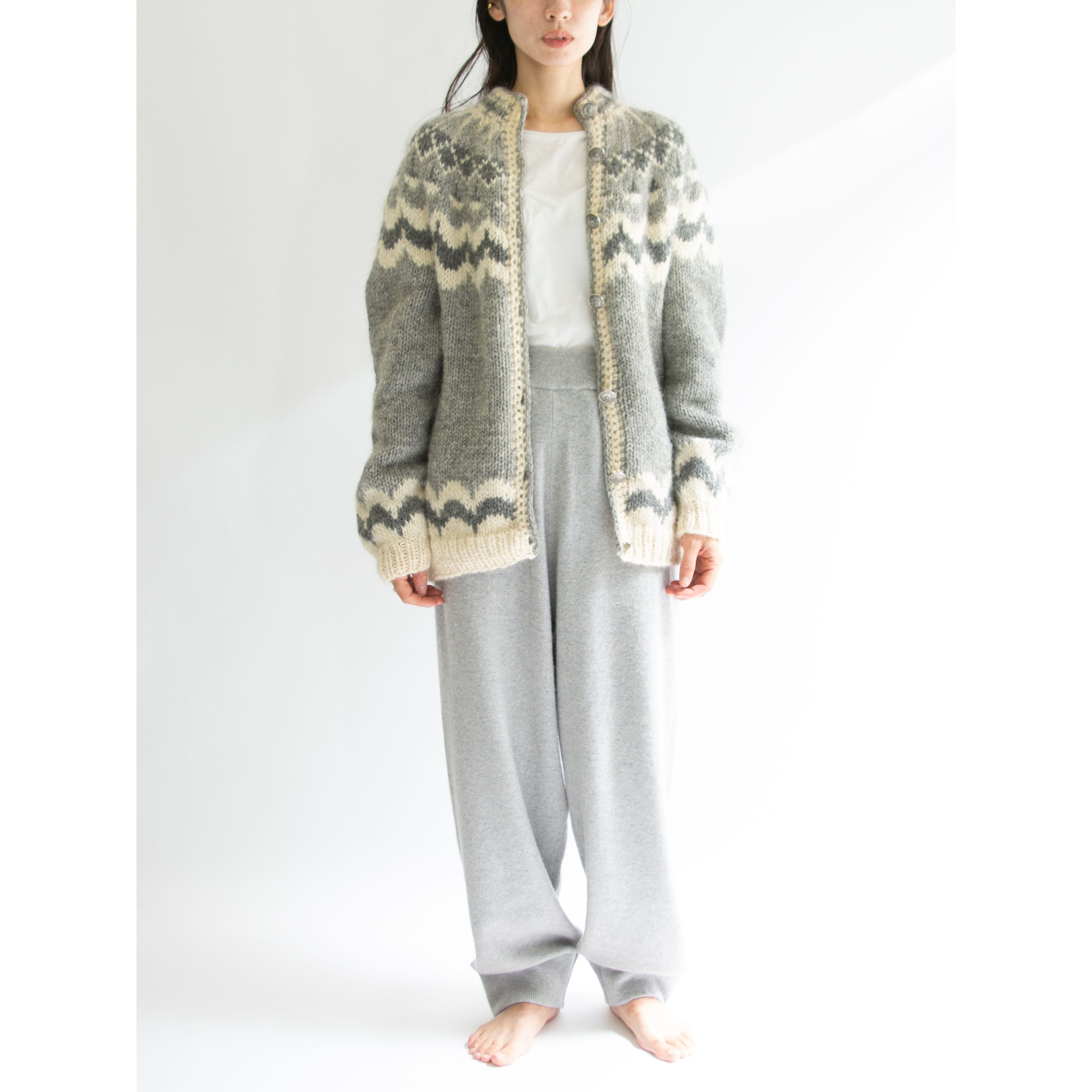 【STOBI】Handknitted in Denmark Nordic Cardigan（デンマーク製 ハンドニット ノルディックカーディガン セーター）