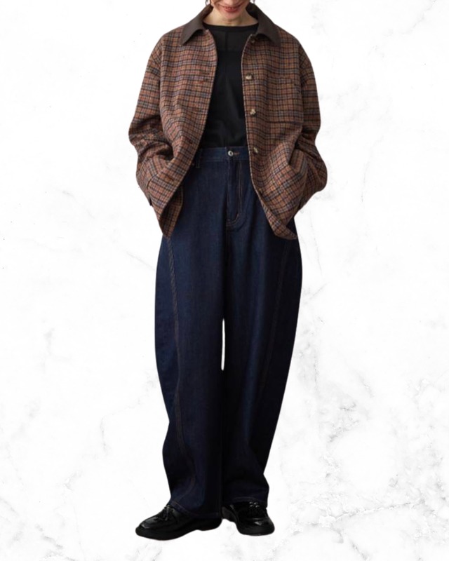 【11/4インスタライブ】チェックミディアムコート　252A3302　ALMOND OIL　アーモンドオイル