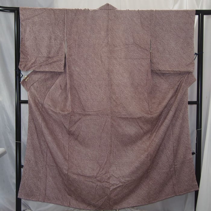 単衣　絞りの小紋 総絞り小紋】藤色に絞り無地の着物 | ひふみ屋