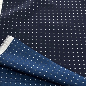 TC294◆3m◆SM◆ポリエステル100%さらっとやや薄手生地◆水玉模様◆ホワイト×ネイビー