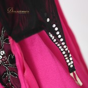 社交ダンス 衣装 スタンダード ドレス ワンピース パーティ衣装 Leirena レイリーナ マゼンダピンク系 黒 ブラック系 シルバー系 チョーカー フロート デザイン ふんわり シルエット スパンコール ラインストーン ダンスウェア 派手 ドレスアップ イベント用 結婚式 同窓会 発表会 レディース 伸縮性 軽やか おしゃれ タンクトップ スリーブ付き パーティー用 高級感