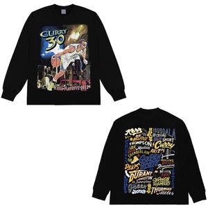 【トップス】男女兼用Stephen curry  vintage ゆったりとしたプリントの長袖Tシャツ 2202281917J