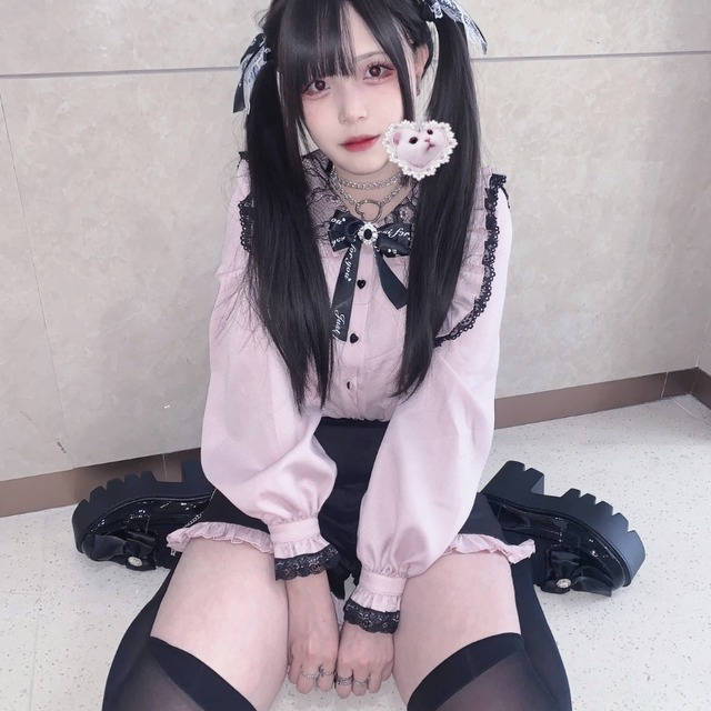 服 長袖 シャツ リボン レース フリル闇かわいい 闇かわいい服｜天使と悪魔