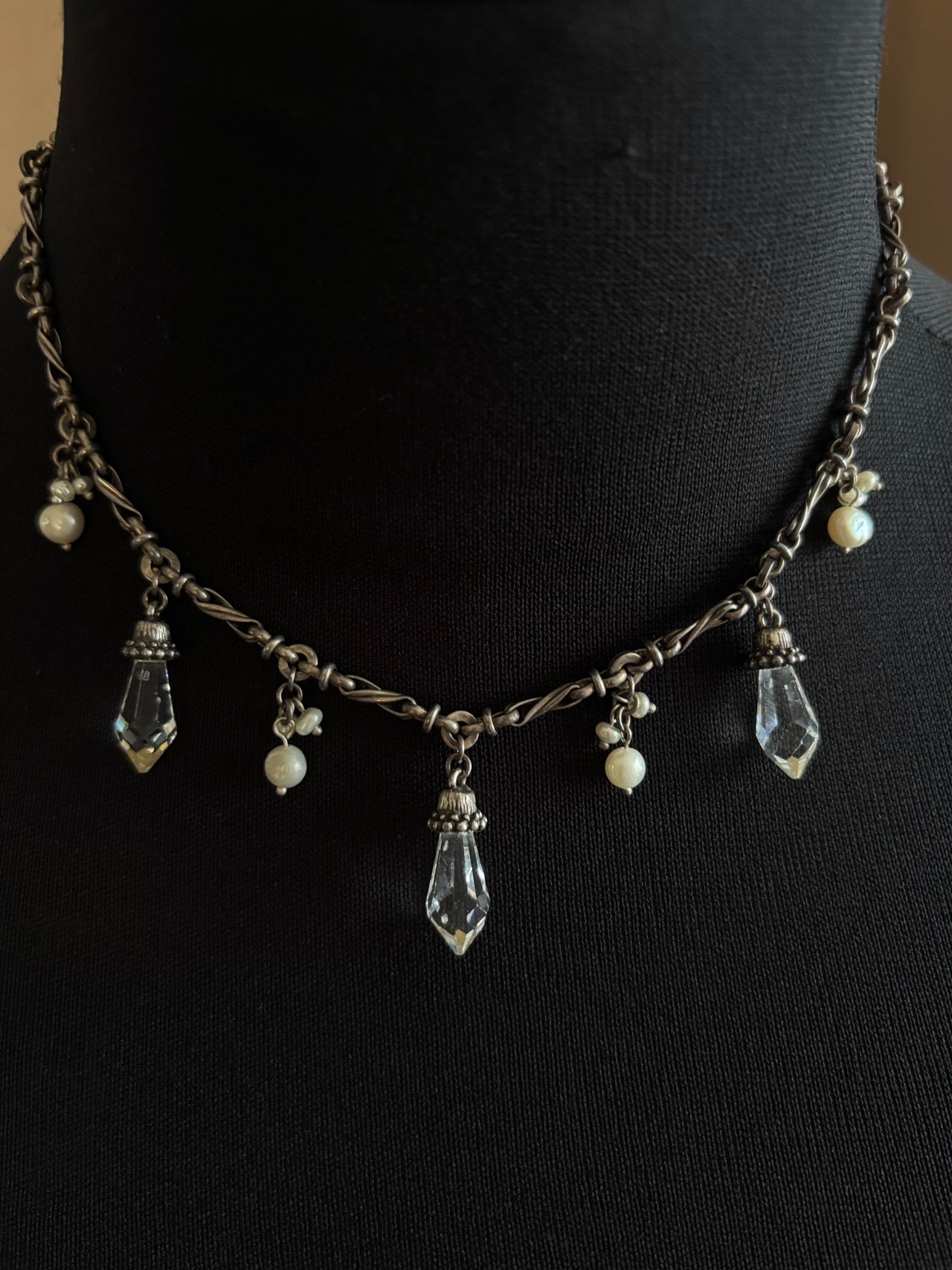 classical metallic chain necklace-5141-7
