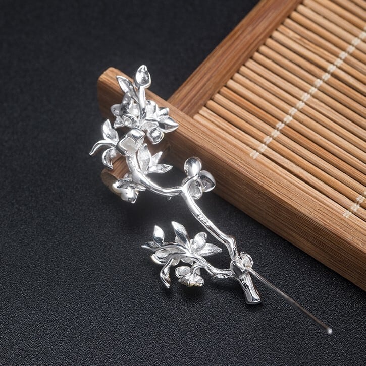 桃の花のブローチ プレゼント シルバー C002 | Vary 桃の花のブローチ プレゼント シルバー C002 | Vary