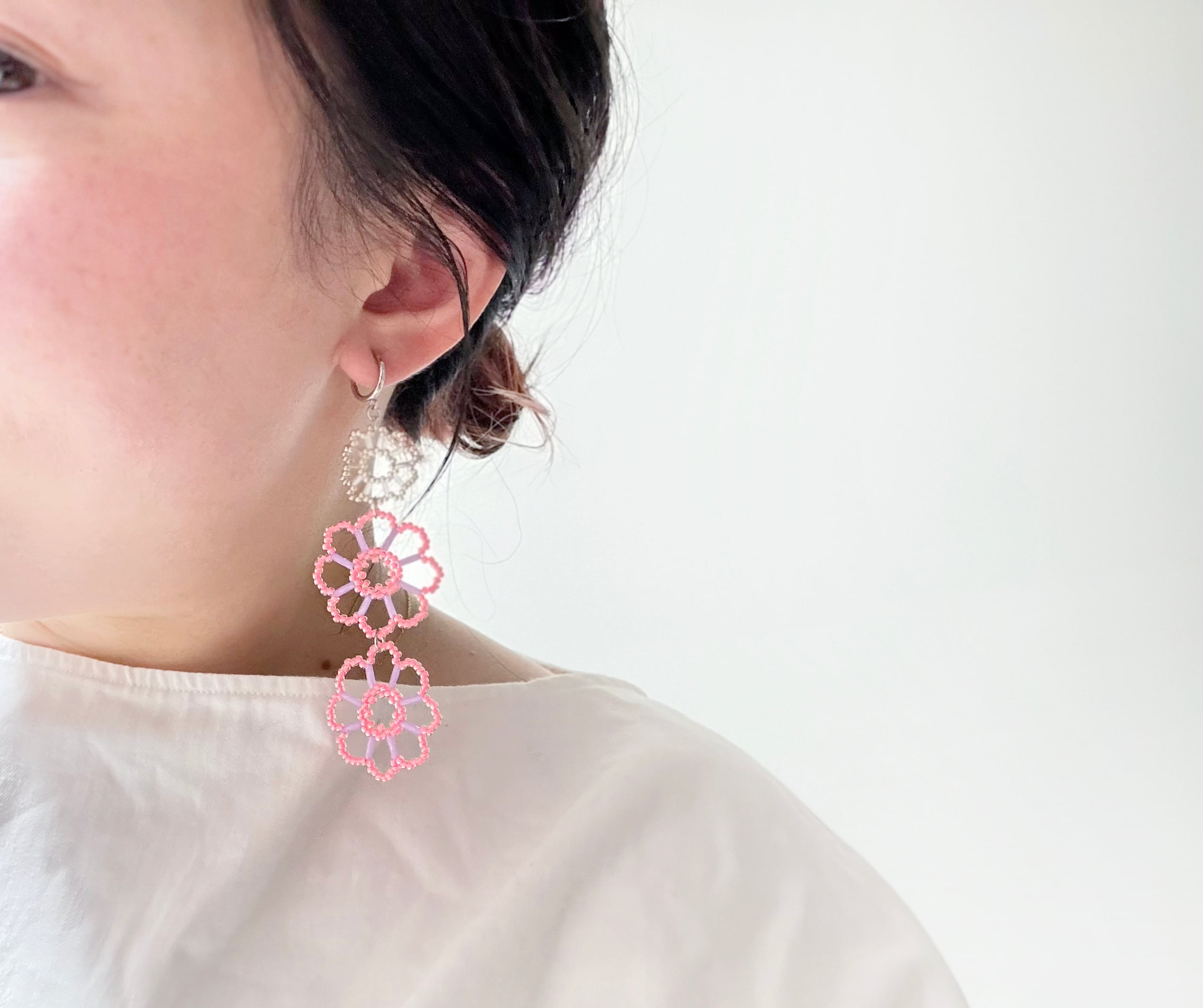 ＜ Fleur ～おしゃべりな花～ ＞『 Playful Flower 2 』イヤリング/ピアス