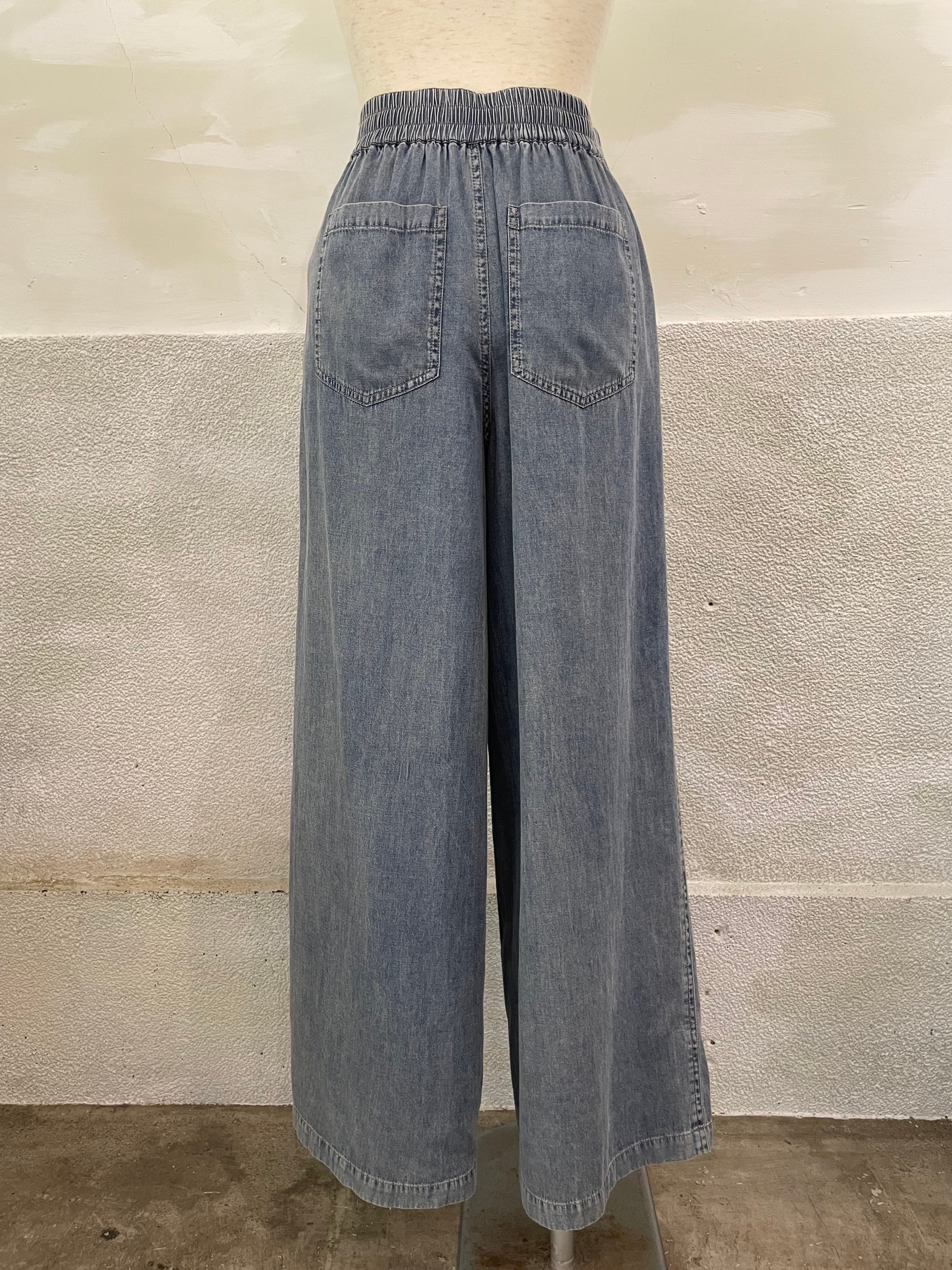 BLUEFRONCE 未使用試着のみワイドジーンズ BLUE FRONCE/ひんやり軽やかデニムタックワイドパンツ | 20ｰtwentyｰ