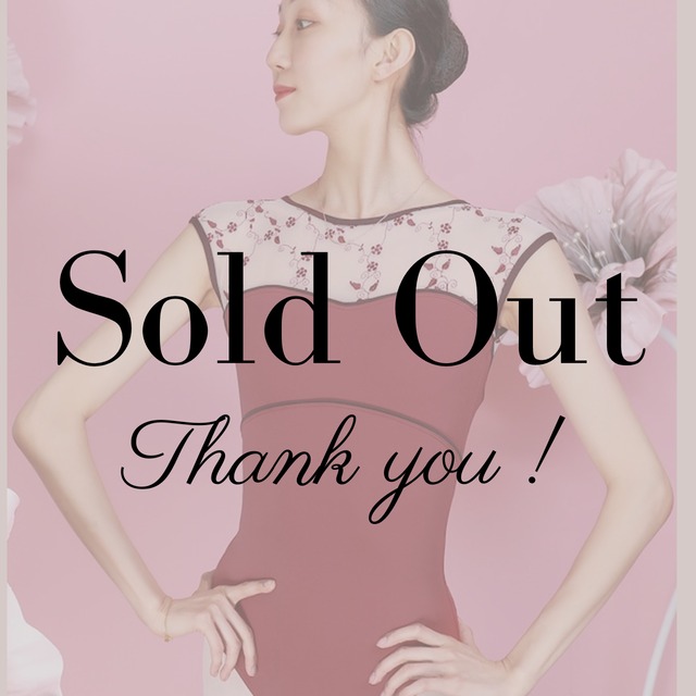 ボートネック刺繍　バレエレオタード（レッド）