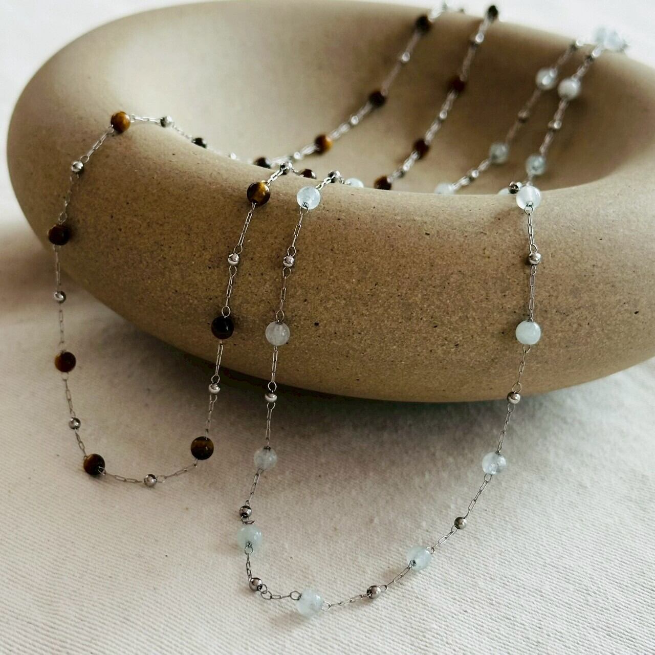 【SELECT】サージカルステンレス 天然石 ネックレス