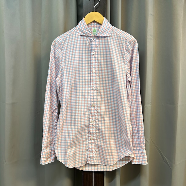 Finamore COTTON CHECK SHIRT《39》
