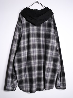 over silhouette ombre check foodie shirt