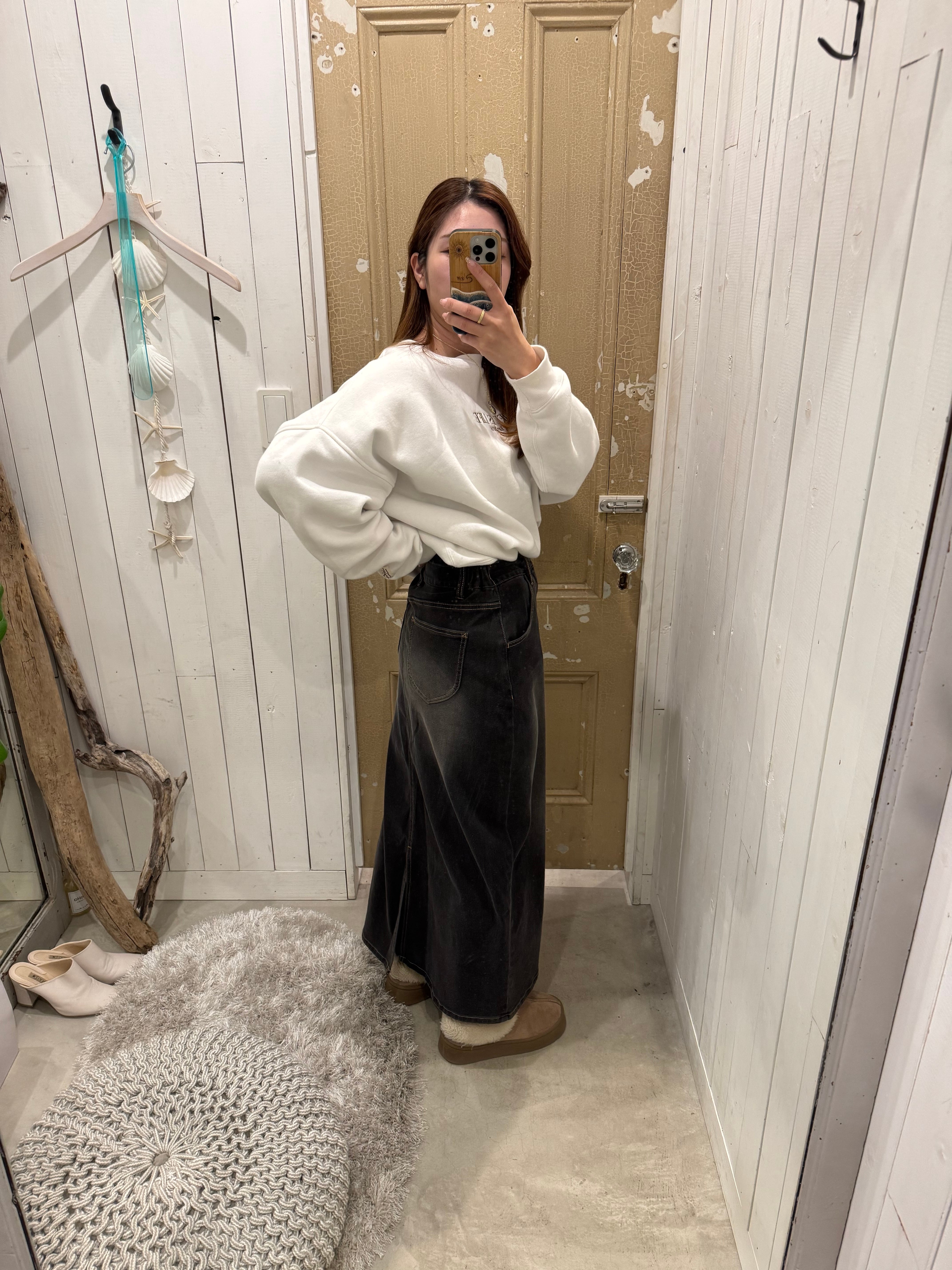 LIFE is×mapua 裏起毛デニムスカート¥7,200(7,920)