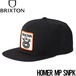 スナップバックキャップ 帽子 BRIXTON ブリクストン HOMER MP SNPK 11628 BLACK 日本代理店正規品