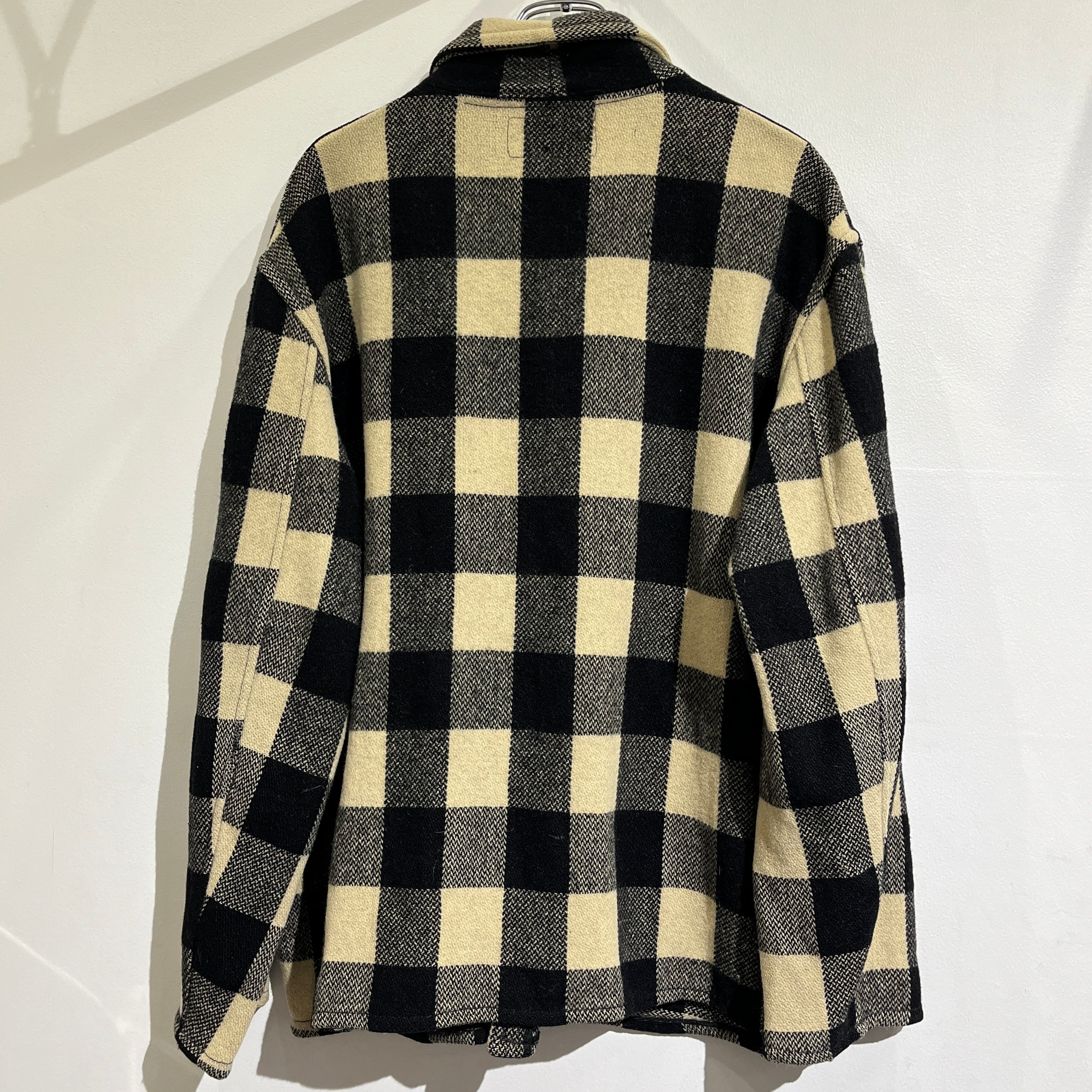 60s HERCULES Outwear by Sears Block Check Black White Wool 60s HERCULES Outwear by Sears Block Check Black White Wool