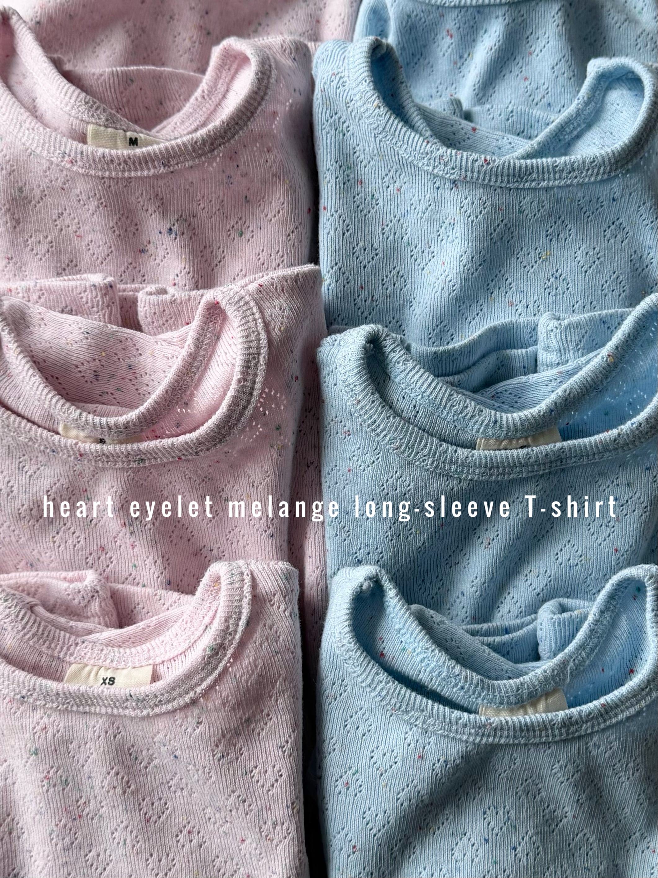 Heart アイレット メランジ ロンT（90〜130cm）4342