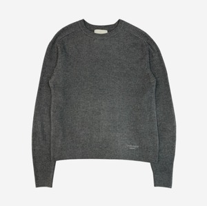 [UNDERMYCAR] Mu.141 Classic Logo Rib Slim Knit Sweater Dark Gray 正規品 韓国ブランド 韓国通販 韓国代行 韓国ファッション アンダーマイカー 日本 店舗