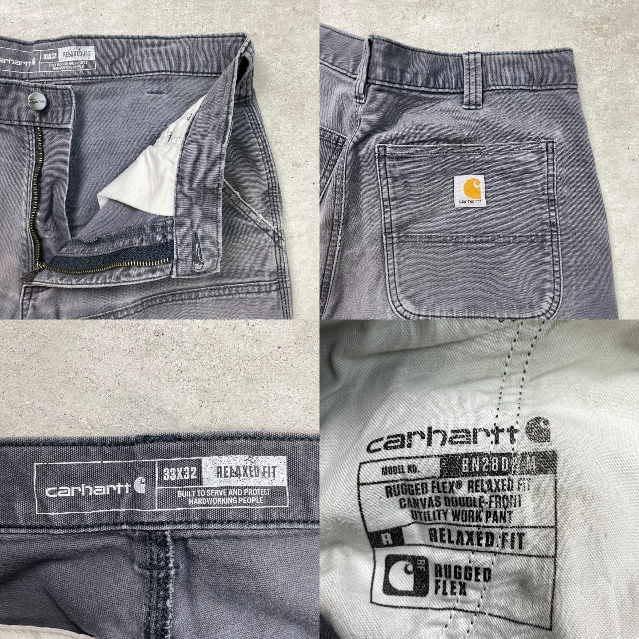 Carhartt ダブルニー　ワークパンツ　ダメージ　グレーW36 L30 Carhartt ダブルニー ワークパンツ ダメージ グレーW36 L30 Carhartt