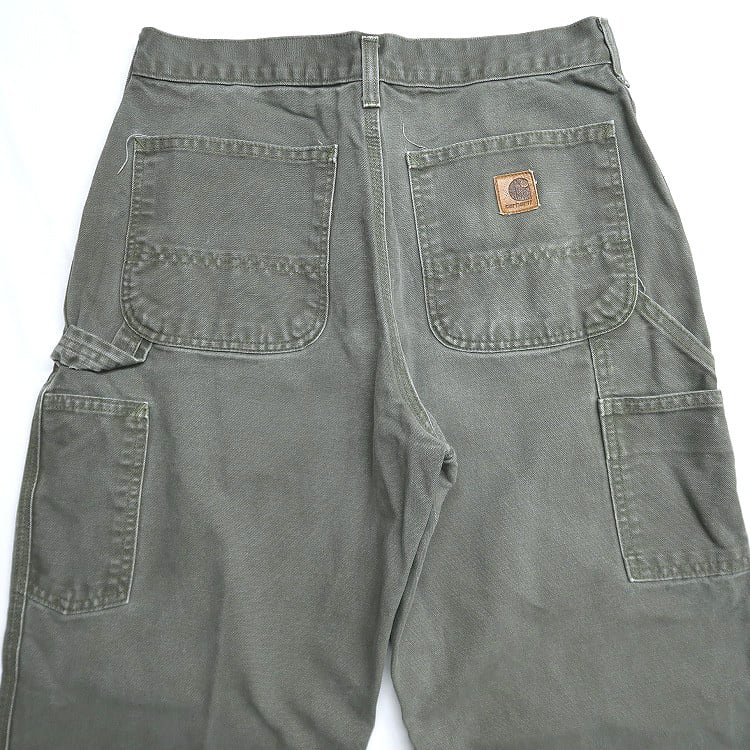 【BT060】カーハート ダックペインターパンツ オリーブグリーン W36L32 中古・古着通販】CarHartt (カーハート) ダックペインターパンツ