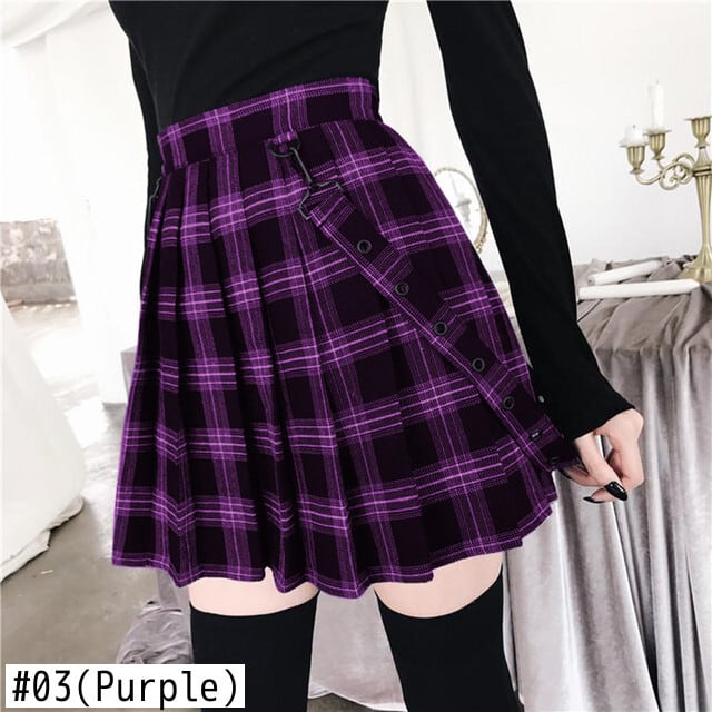 送料無料 2022 5 色ゴシックヴィンテージチェック柄ミニスカート女性