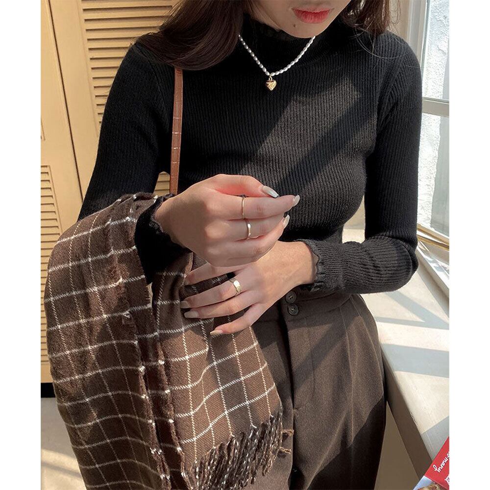 ハイネック リブニット レディース 春秋冬 韓国 ニット トップス きれいめ おしゃれ 大人 かわいい インナー カジュアル 長袖 大人可愛い 大人女子